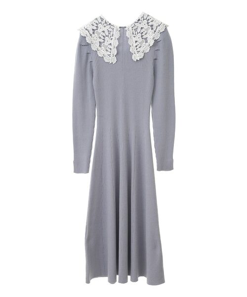 セール】襟レースニットワンピース（ワンピース）｜earth