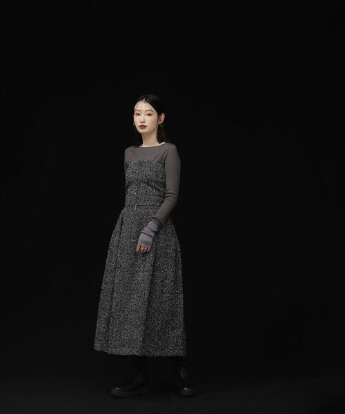 NATURAL BEAUTY BASIC（ナチュラルビューティーベーシック）の「◇ツイードビスチェ（キャミソール・レディース・ブラック系その他/ベージュ系その他・FREE）」の4枚目の写真