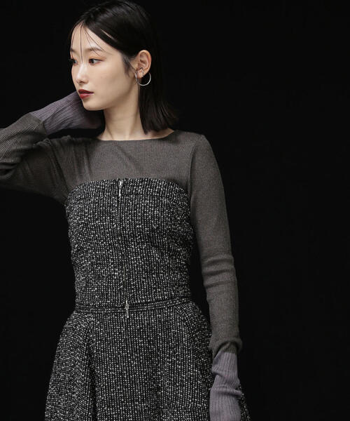 NATURAL BEAUTY BASIC（ナチュラルビューティーベーシック）の「◇ツイードビスチェ（キャミソール・レディース・ブラック系その他/ベージュ系その他・FREE）」の5枚目の写真