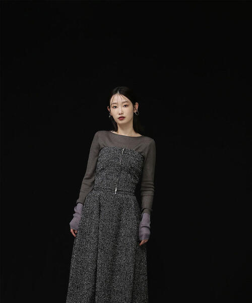 NATURAL BEAUTY BASIC（ナチュラルビューティーベーシック）の「◇ツイードビスチェ（キャミソール・レディース・ブラック系その他/ベージュ系その他・FREE）」の6枚目の写真