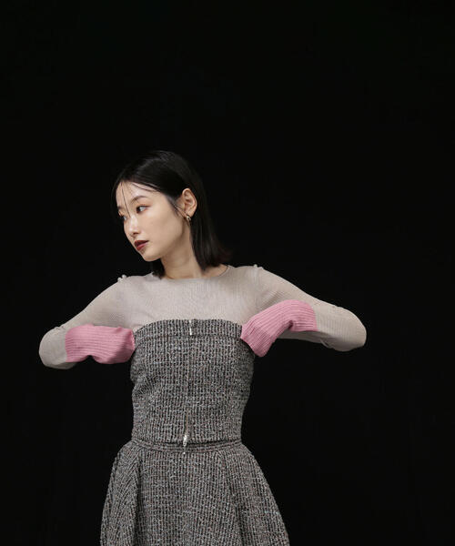 NATURAL BEAUTY BASIC（ナチュラルビューティーベーシック）の「◇ツイードビスチェ（キャミソール・レディース・ブラック系その他/ベージュ系その他・FREE）」の19枚目の写真