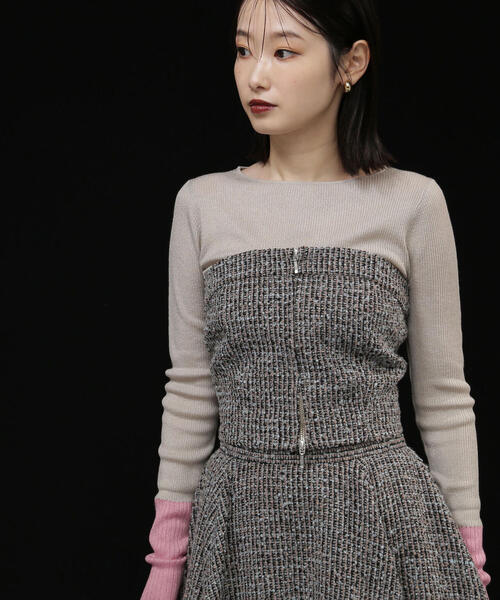 NATURAL BEAUTY BASIC（ナチュラルビューティーベーシック）の「◇ツイードビスチェ（キャミソール・レディース・ブラック系その他/ベージュ系その他・FREE）」の21枚目の写真