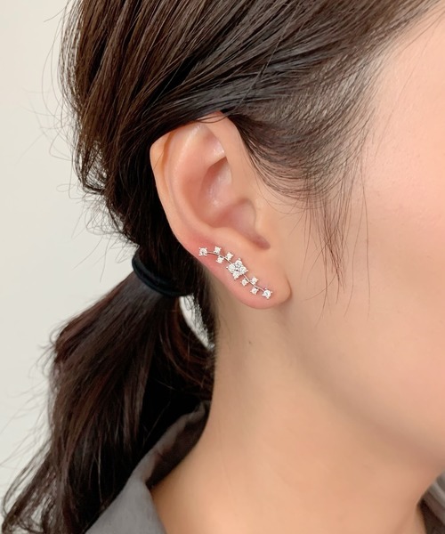 CHANEL ビジューファンタジー ピアス(両耳用) セール】ビジューピアス イヤーカフ風 (両耳用)（ピアス（両耳用