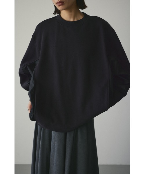 STYLEMIXER（スタイルミキサー）の「コンビネーションスウェットトップ（スウェット・レディース・ブラック/ベージュ/ホワイト・FREE）」の2枚目の写真