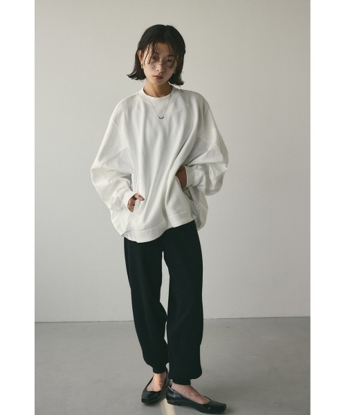 STYLEMIXER（スタイルミキサー）の「コンビネーションスウェットトップ（スウェット・レディース・ブラック/ベージュ/ホワイト・FREE）」の6枚目の写真