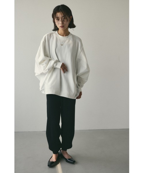 STYLEMIXER（スタイルミキサー）の「コンビネーションスウェットトップ（スウェット・レディース・ブラック/ベージュ/ホワイト・FREE）」の7枚目の写真