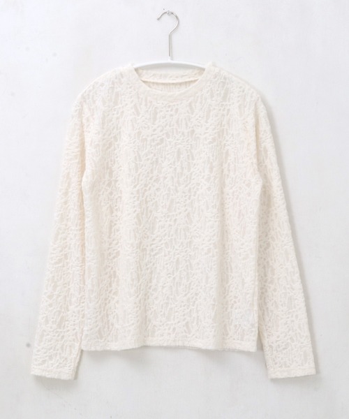 itto...(イット)の「パイルジャガードシアートップス(Tシャツ/カットソー・レディース・ブラック/アイボリー・M)」の16枚目の写真