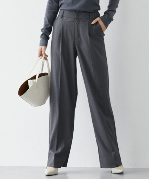 slattgir（スラットジール）の「高身長　ウール調きれい見えみえワイドパンツ（トールサイズ）（その他パンツ・レディース・ネイビー/ブラック/杢グレー・M/L/LL/3L）」の3枚目の写真