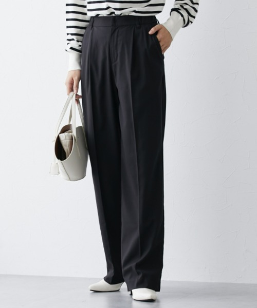 slattgir（スラットジール）の「高身長　ウール調きれい見えみえワイドパンツ（トールサイズ）（その他パンツ・レディース・ネイビー/ブラック/杢グレー・M/L/LL/3L）」の5枚目の写真