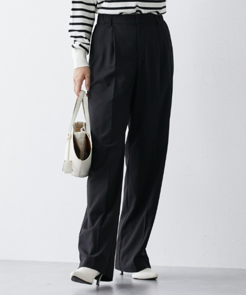 slattgir（スラットジール）の「高身長　ウール調きれい見えみえワイドパンツ（トールサイズ）（その他パンツ・レディース・ネイビー/ブラック/杢グレー・M/L/LL/3L）」の6枚目の写真