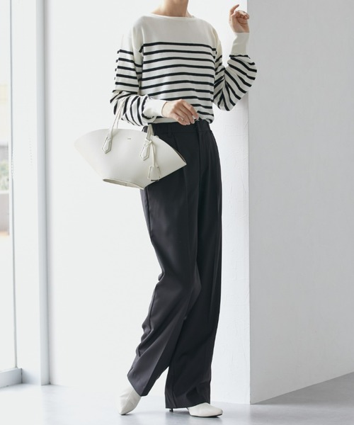 slattgir（スラットジール）の「高身長　ウール調きれい見えみえワイドパンツ（トールサイズ）（その他パンツ・レディース・ネイビー/ブラック/杢グレー・M/L/LL/3L）」の7枚目の写真