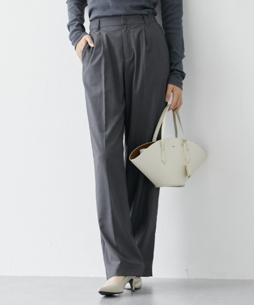 slattgir（スラットジール）の「高身長　ウール調きれい見えみえワイドパンツ（トールサイズ）（その他パンツ・レディース・ネイビー/ブラック/杢グレー・M/L/LL/3L）」の12枚目の写真