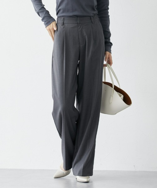 slattgir（スラットジール）の「高身長　ウール調きれい見えみえワイドパンツ（トールサイズ）（その他パンツ・レディース・ネイビー/ブラック/杢グレー・M/L/LL/3L）」の14枚目の写真
