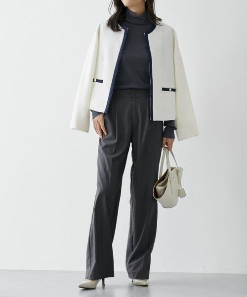 slattgir（スラットジール）の「高身長　ウール調きれい見えみえワイドパンツ（トールサイズ）（その他パンツ・レディース・ネイビー/ブラック/杢グレー・M/L/LL/3L）」の10枚目の写真