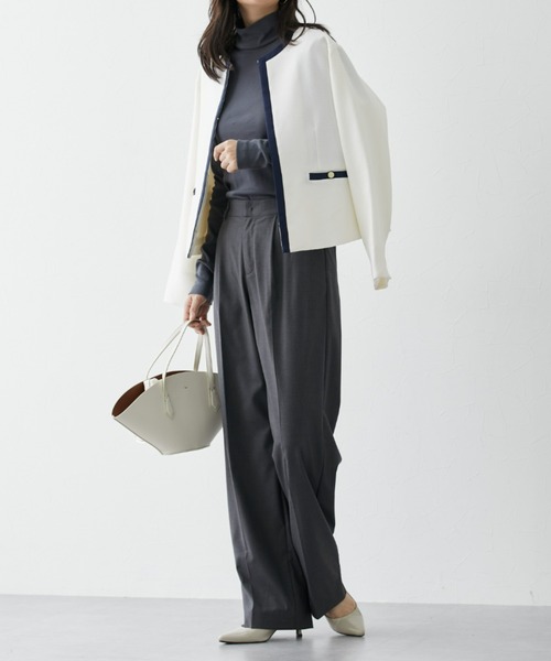 slattgir（スラットジール）の「高身長　ウール調きれい見えみえワイドパンツ（トールサイズ）（その他パンツ・レディース・ネイビー/ブラック/杢グレー・M/L/LL/3L）」の11枚目の写真
