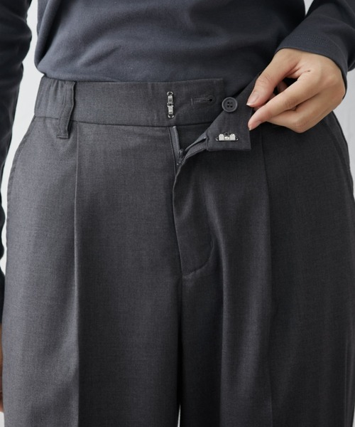 slattgir（スラットジール）の「高身長　ウール調きれい見えみえワイドパンツ（トールサイズ）（その他パンツ・レディース・ネイビー/ブラック/杢グレー・M/L/LL/3L）」の21枚目の写真