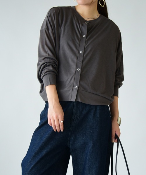 and it_（アンドイット）の「シアー2wayカーディガン（カーディガン/ボレロ・レディース・レッド/ブラック/チャコール・M）」の10枚目の写真