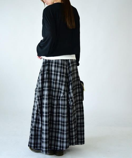 and it_（アンドイット）の「シアー2wayカーディガン（カーディガン/ボレロ・レディース・レッド/ブラック/チャコール・M）」の16枚目の写真