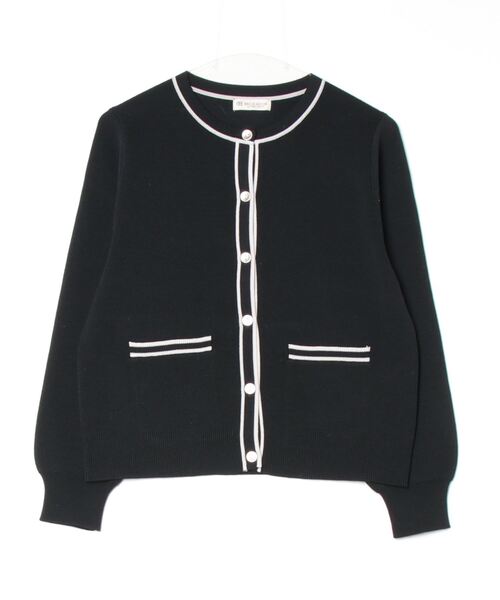 TOKYO SHIRTS（トウキョウシャツ）の「配色レディースニットジャケット（ニット/セーター・レディース・ベージュ/チャコール/ブラック・M/L）」の2枚目の写真