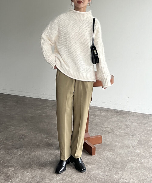Chez toi(シェトワ)の「ラメモールハイネックプルオーバー(ニット/セーター・レディース・アイボリー/ブルー/チャコールグレー・FREE)」の10枚目の写真