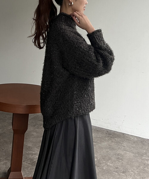 Chez toi(シェトワ)の「ラメモールハイネックプルオーバー(ニット/セーター・レディース・アイボリー/ブルー/チャコールグレー・FREE)」の17枚目の写真