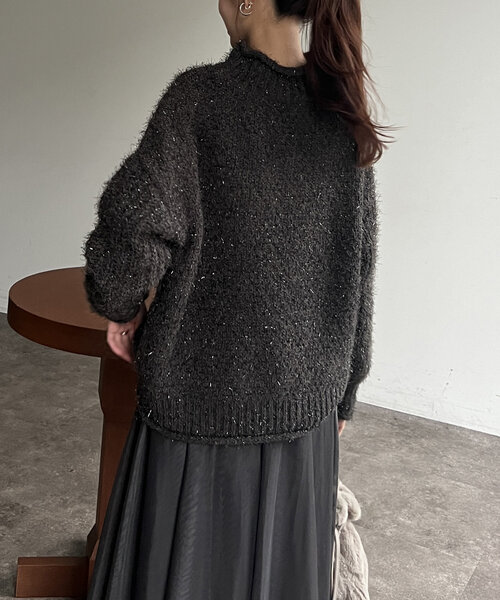 Chez toi(シェトワ)の「ラメモールハイネックプルオーバー(ニット/セーター・レディース・アイボリー/ブルー/チャコールグレー・FREE)」の19枚目の写真