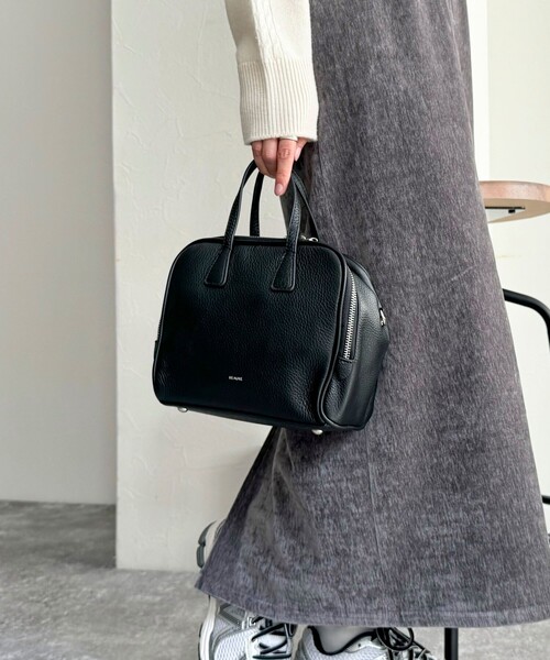 fredy emue（フレディエミュ）の「【BEAURE/ヴュレ】ソフトレザーボックスボストンバック（ボストンバッグ・レディース・ブラウン/ブラック・FREE）」の14枚目の写真