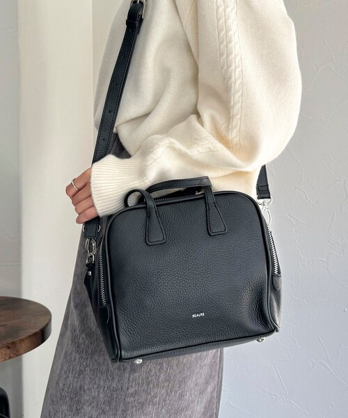 fredy emue（フレディエミュ）の「【BEAURE/ヴュレ】ソフトレザーボックスボストンバック（ボストンバッグ・レディース・ブラウン/ブラック・FREE）」の18枚目の写真