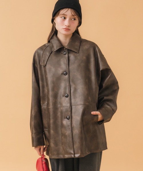 HEILIS 3WAYヴィンテージライクフェイクレザージャケット HEILIS（ヘイリス）の「《hideka original》3WAYヴィンテージライク