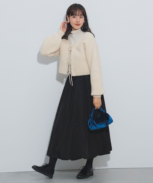 クロップド リボン カーディガン（手洗い可能）（カーディガン/ボレロ）｜BEAMS HEART（ビームスハート）