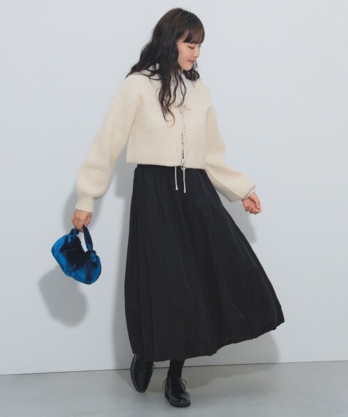 クロップド リボン カーディガン（手洗い可能）（カーディガン/ボレロ）｜BEAMS HEART（ビームスハート）