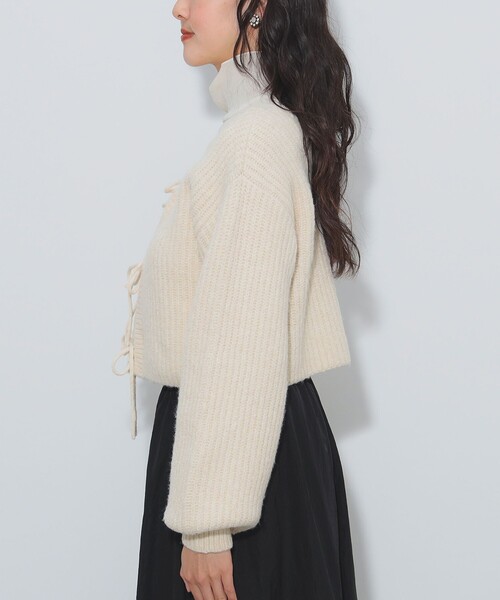 クロップド リボン カーディガン（手洗い可能）（カーディガン/ボレロ）｜BEAMS HEART（ビームスハート）