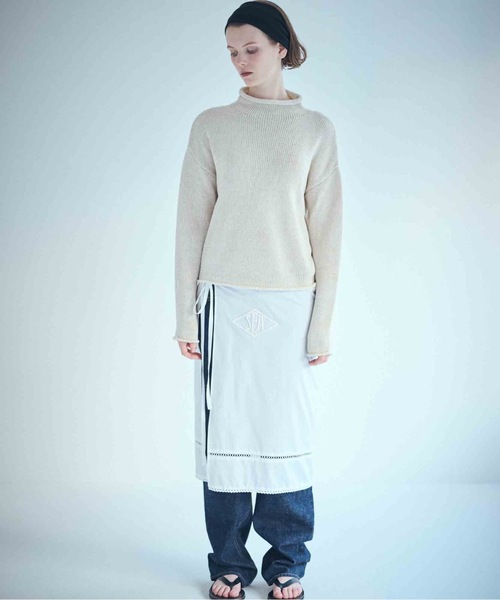SEA（シー）の「コットン ロールネックニット（ニット/セーター・レディース・アイボリー/ホワイト・ONE SIZE）」の2枚目の写真