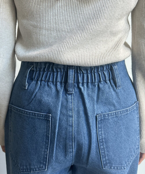 Thevon(ゼボン)の「ベルト付きワイドデニム(デニムパンツ・レディース・ブラック/ブルー・S/M)」の22枚目の写真