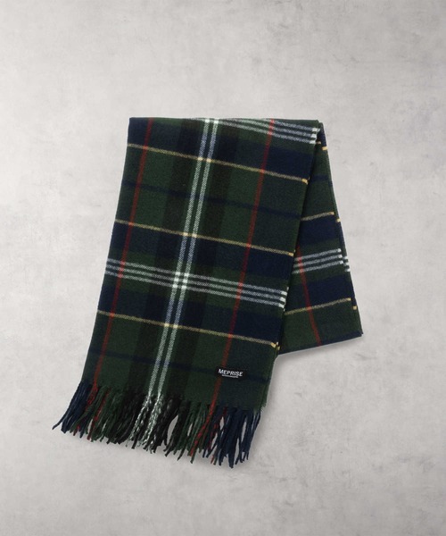 Right-on（ライトオン）の「チェック柄マフラー（マフラー・メンズ・ブラック/ネイビー/グリーン・フリー）」の7枚目の写真