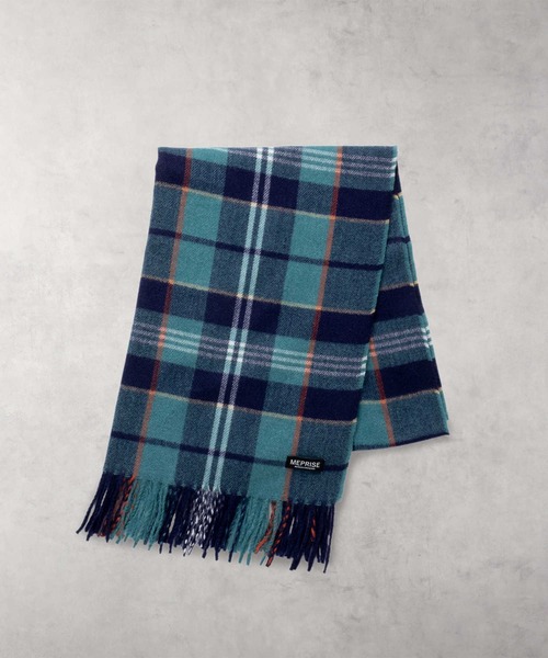 Right-on（ライトオン）の「チェック柄マフラー（マフラー・メンズ・ブラック/ネイビー/グリーン・フリー）」の9枚目の写真