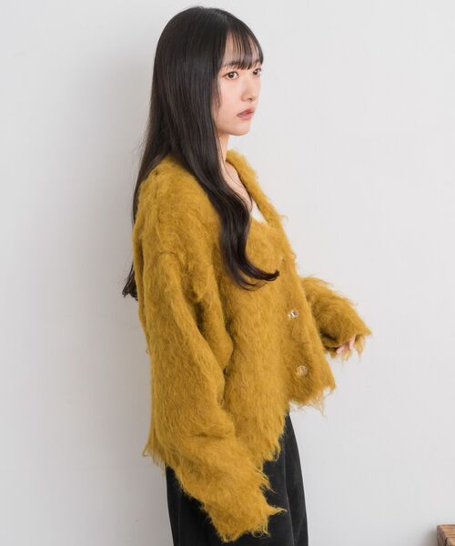 RETRO GIRL(レトロガール)の「カール起毛ニットカーデ(ニット/セーター・レディース・ライトグレー/ナチュラル/イエロー/チャコールグレー・FREE)」の21枚目の写真