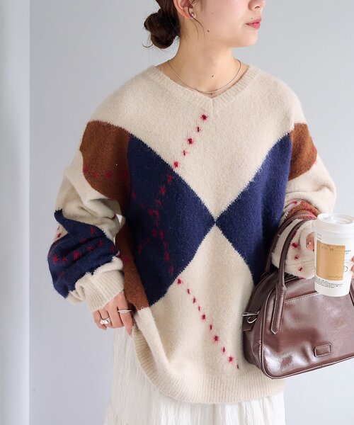 Paprika アーガイルニットセーター 未使用 アーガイルニット | レディースファッション通販 - DHOLIC