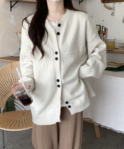 Miniministore(ミニミニストア)の「ニットカーディガン レディース アウター(カーディガン/ボレロ・レディース・マスタード/アイボリー/グレー/ネイビー・FREE)」の1枚目の写真