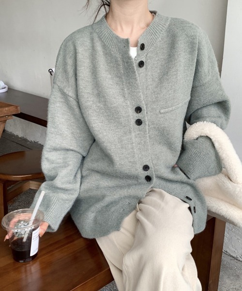 Miniministore(ミニミニストア)の「ニットカーディガン レディース アウター(カーディガン/ボレロ・レディース・マスタード/アイボリー/グレー/ネイビー・FREE)」の5枚目の写真