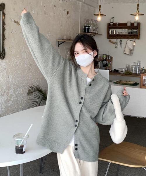 Miniministore(ミニミニストア)の「ニットカーディガン レディース アウター(カーディガン/ボレロ・レディース・マスタード/アイボリー/グレー/ネイビー・FREE)」の8枚目の写真