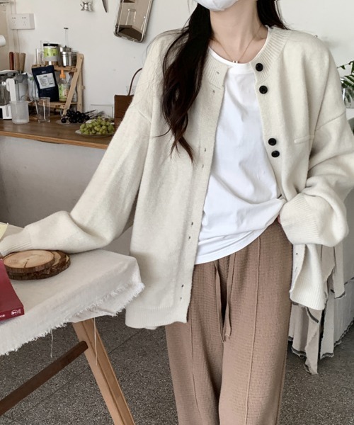 Miniministore(ミニミニストア)の「ニットカーディガン レディース アウター(カーディガン/ボレロ・レディース・マスタード/アイボリー/グレー/ネイビー・FREE)」の11枚目の写真