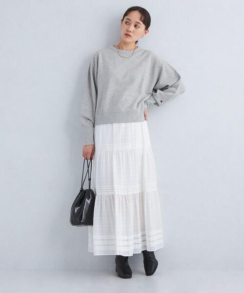 Champion（チャンピオン）の「【別注】＜Champion＞ロングスリーブ スウェット プルオーバー（スウェット・レディース・ブラック/レッド/ナチュラル/グレー・FREE）」の6枚目の写真