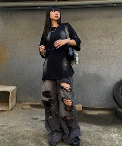 ダメージ デニム パンツ ジーパン ストリート クラッシュ 2055 ダメージ デニム パンツ ジーパン ストリート クラッシュ 2055