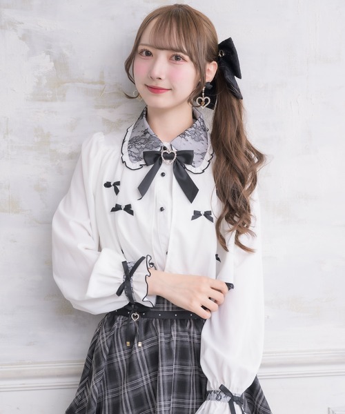 ROJITA(ロジータ)の「プチリボンヨークフレアブラウス(シャツ/ブラウス・レディース・ブラック/ホワイト/ピンク/ピンク系その他2/ホワイト系その他・FREE)」の10枚目の写真