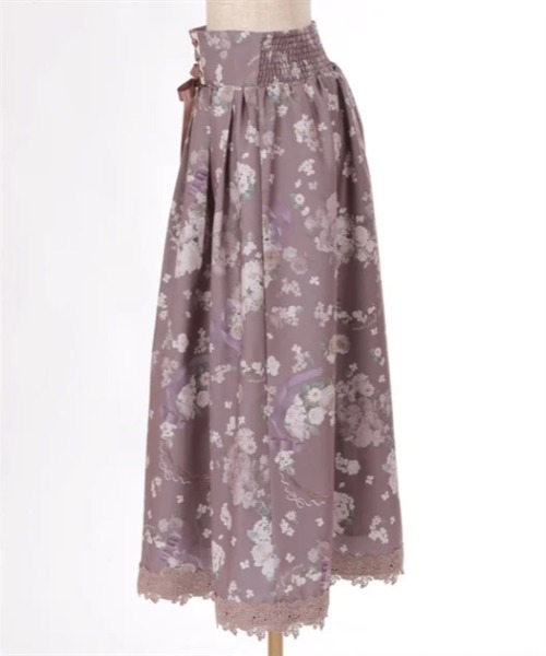 axes femme（アクシーズファム）の「ローズリース柄スカート（スカート・レディース・ブルー/ピンク/グレイッシュベージュ・FREE）」の10枚目の写真