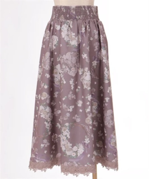 axes femme（アクシーズファム）の「ローズリース柄スカート（スカート・レディース・ブルー/ピンク/グレイッシュベージュ・FREE）」の11枚目の写真