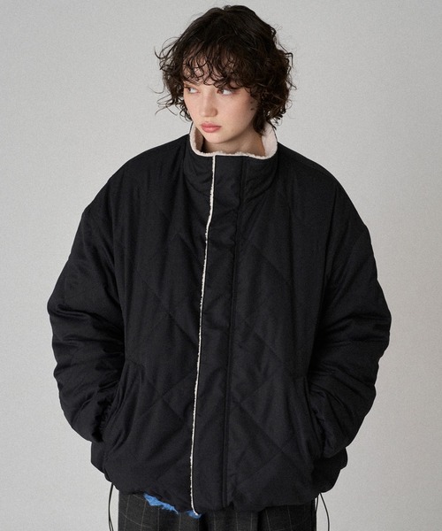 ONCILY(オンシェリー)の「2WAY REVERSIBLE BOA BLOUSON / 2ウェイリバーシブルボアブルゾン(ブルゾン・メンズ・ブラック/チャコールグレー・SMALL/MEDIUM/LARGE)」の2枚目の写真