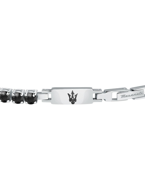 【Maserati正規品】ブレスレット シルバー×ブラック ジルコン石 Maserati/マセラティ」テニスブレスレット - メンズ ブラック