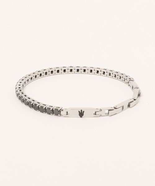 【Maserati正規品】ブレスレット シルバー×ブラック ジルコン石 Maserati/マセラティ」テニスブレスレット - メンズ ブラック